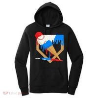 Red White And Blue Baseball Ice Cream Drip Women's Hoodie thumb 0