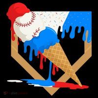 Red White And Blue Baseball Ice Cream Drip Women's Hoodie thumb 2