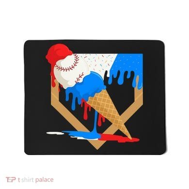 Red White And Blue Baseball Ice Cream Drip Mousepad