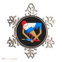 Red White And Blue Baseball Ice Cream Drip Ornament thumb 0