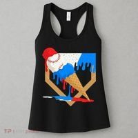 Red White And Blue Baseball Ice Cream Drip Women's Tank Top thumb 3