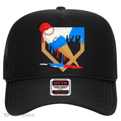 Red White And Blue Baseball Ice Cream Drip Hat