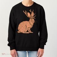 Retro Wild Animal Jackrabbit With Antelope Horns Jackalope Women's Sweatshirt thumb 0