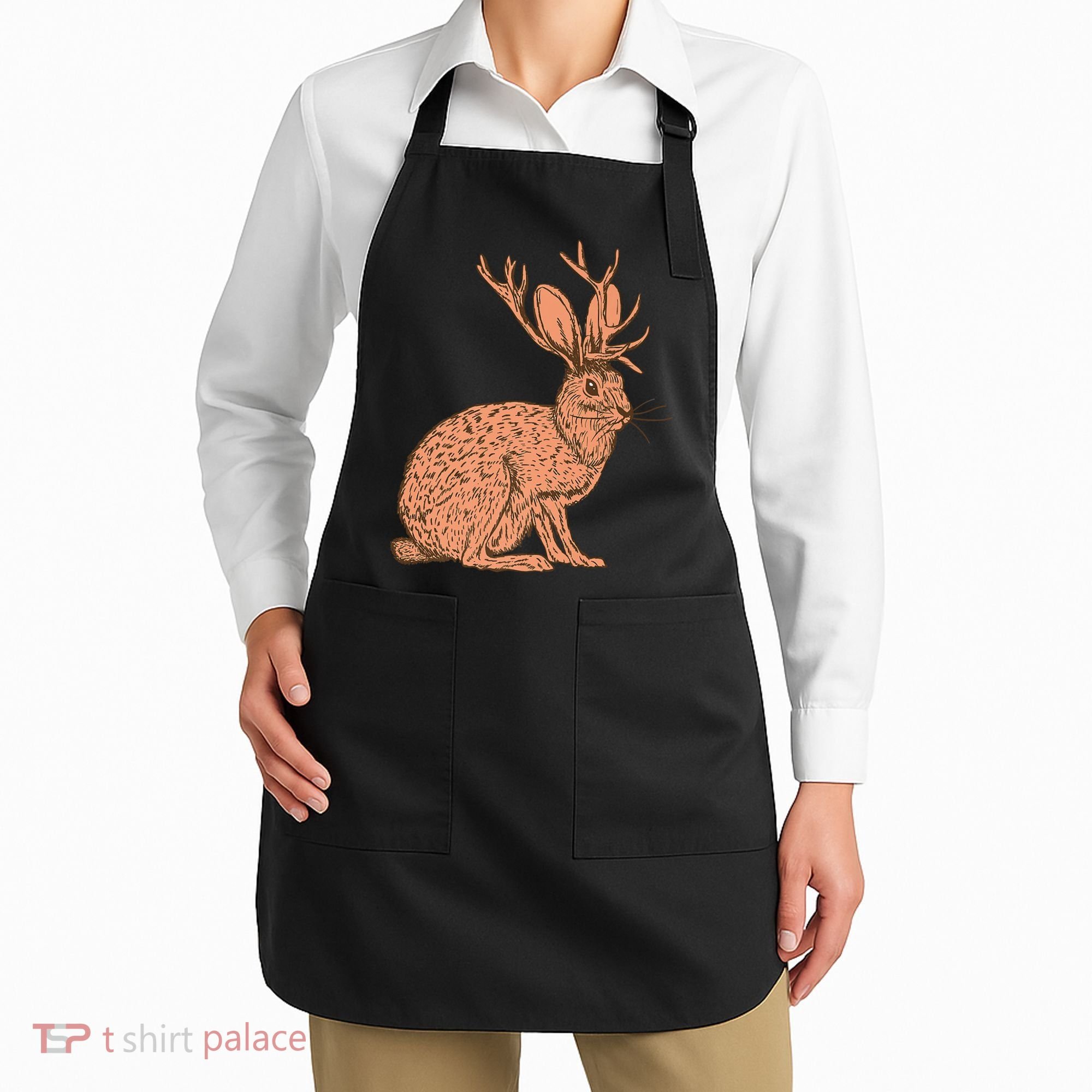 Retro Wild Animal Jackrabbit With Antelope Horns Jackalope Apron