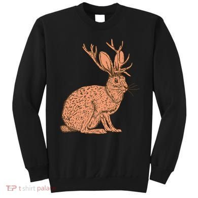 Retro Wild Animal Jackrabbit With Antelope Horns Jackalope Sweatshirt