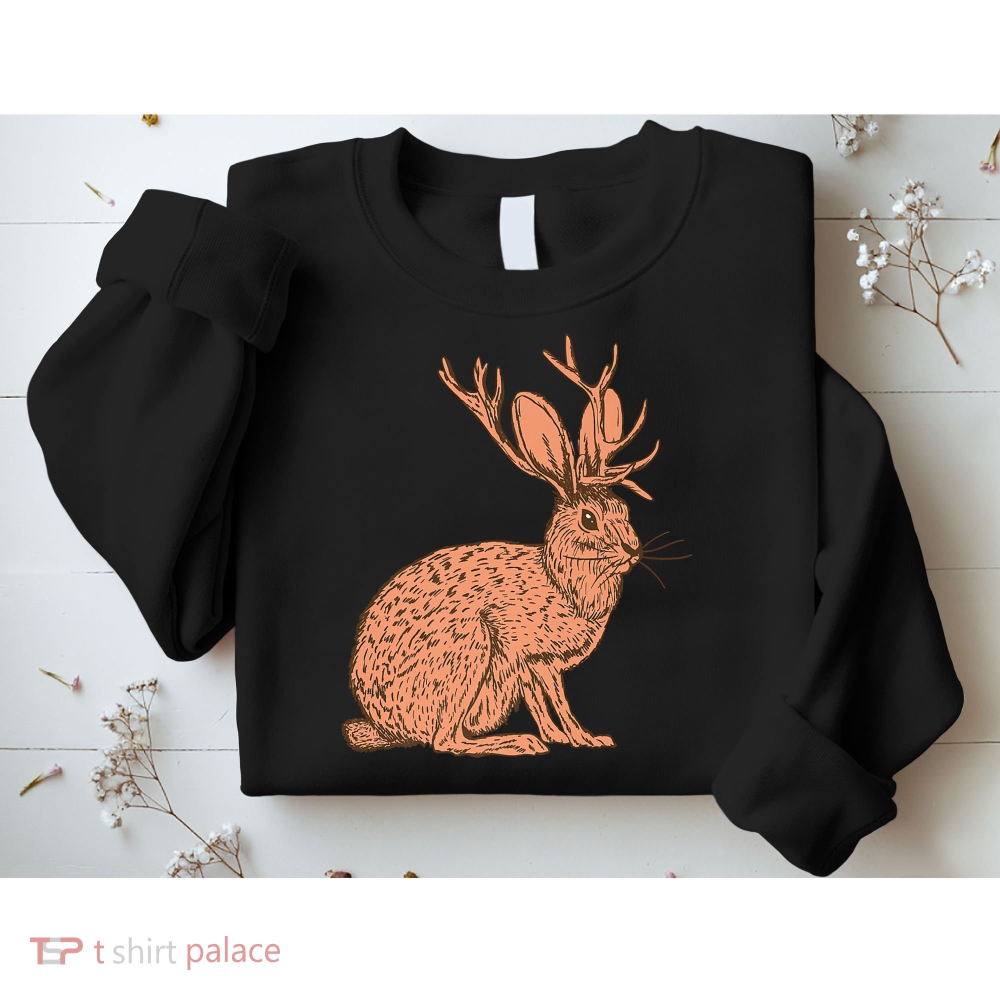 Retro Wild Animal Jackrabbit With Antelope Horns Jackalope Sweatshirt