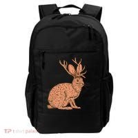 Retro Wild Animal Jackrabbit With Antelope Horns Jackalope Backpack thumb 0