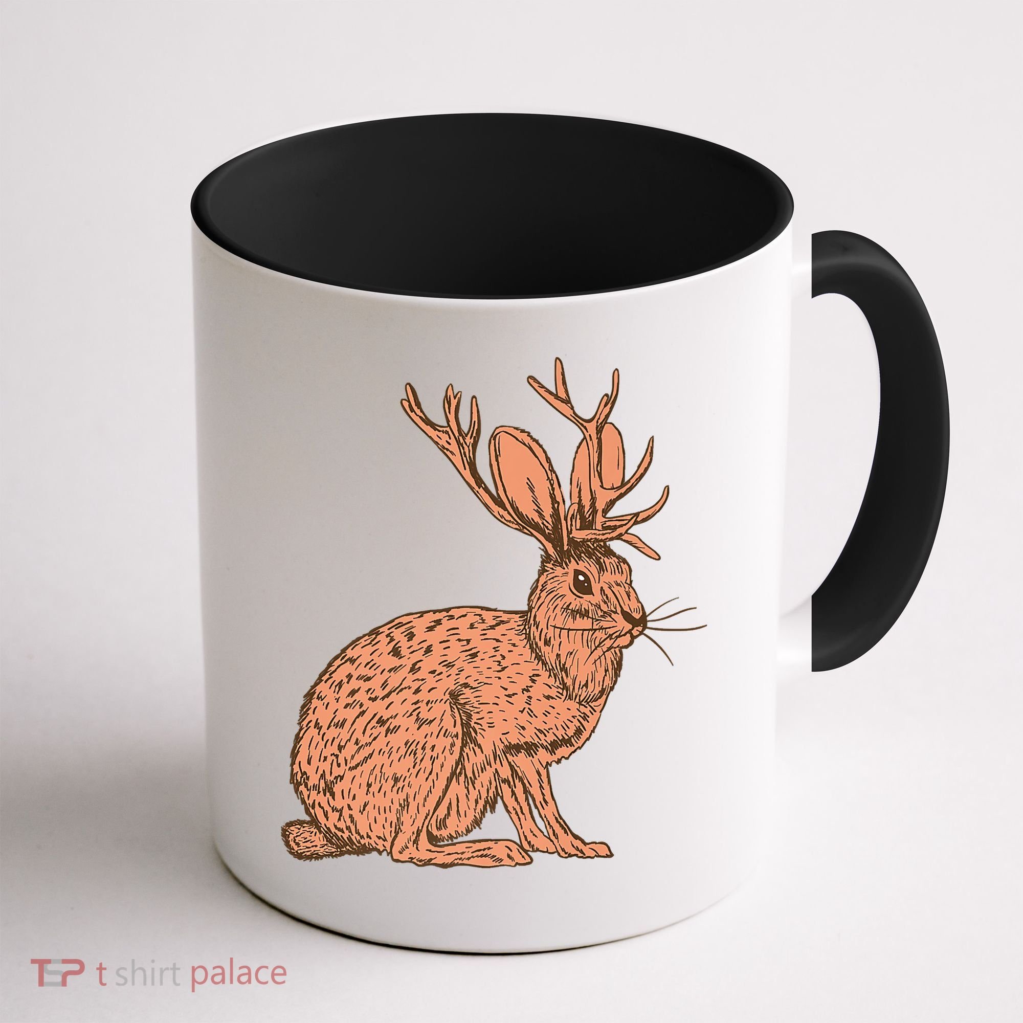 Retro Wild Animal Jackrabbit With Antelope Horns Jackalope Coffee Mug