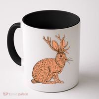 Retro Wild Animal Jackrabbit With Antelope Horns Jackalope Coffee Mug thumb 0