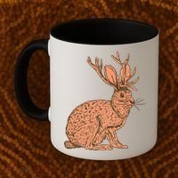 Retro Wild Animal Jackrabbit With Antelope Horns Jackalope Coffee Mug thumb 2