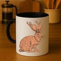 Retro Wild Animal Jackrabbit With Antelope Horns Jackalope Coffee Mug thumb 4