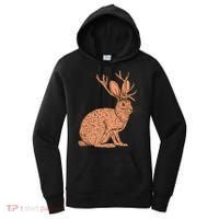 Retro Wild Animal Jackrabbit With Antelope Horns Jackalope Women's Hoodie thumb 0