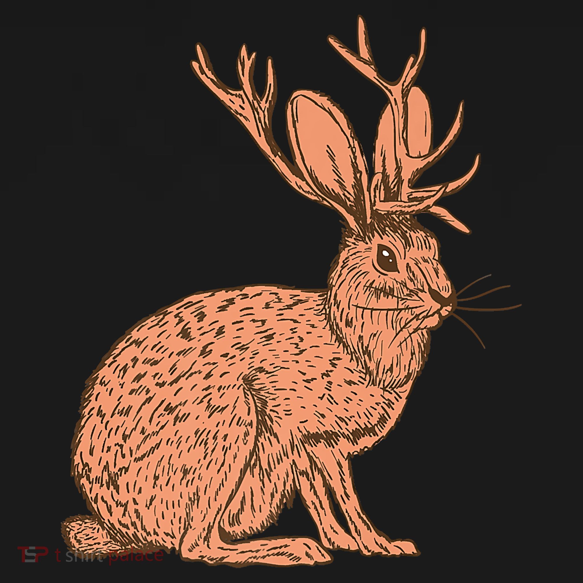 Retro Wild Animal Jackrabbit With Antelope Horns Jackalope Mousepad