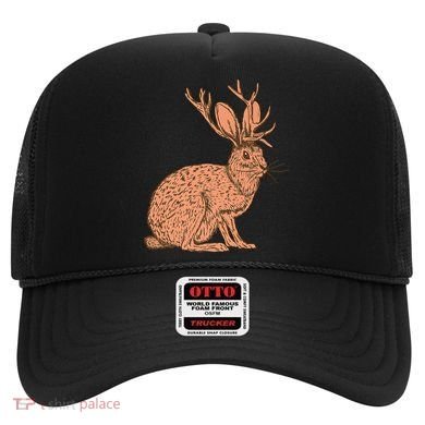 Retro Wild Animal Jackrabbit With Antelope Horns Jackalope Hat