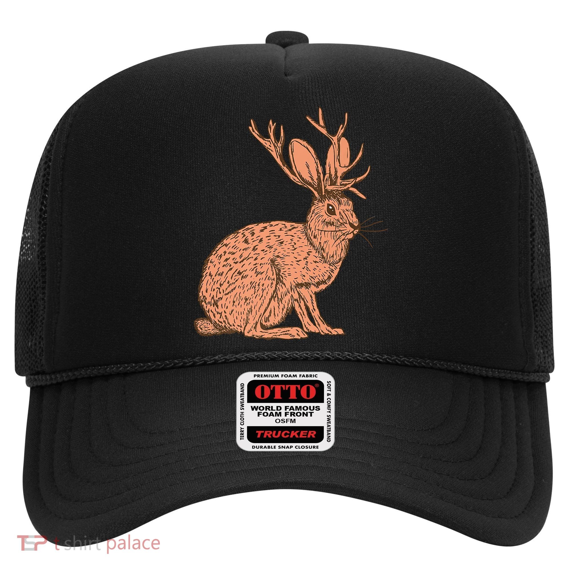 Retro Wild Animal Jackrabbit With Antelope Horns Jackalope Hat