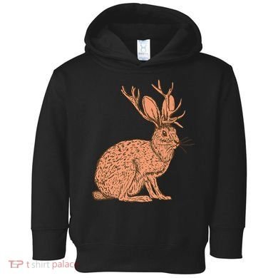 Retro Wild Animal Jackrabbit With Antelope Horns Jackalope Toddler Hoodie