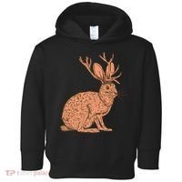 Retro Wild Animal Jackrabbit With Antelope Horns Jackalope Toddler Hoodie thumb 0