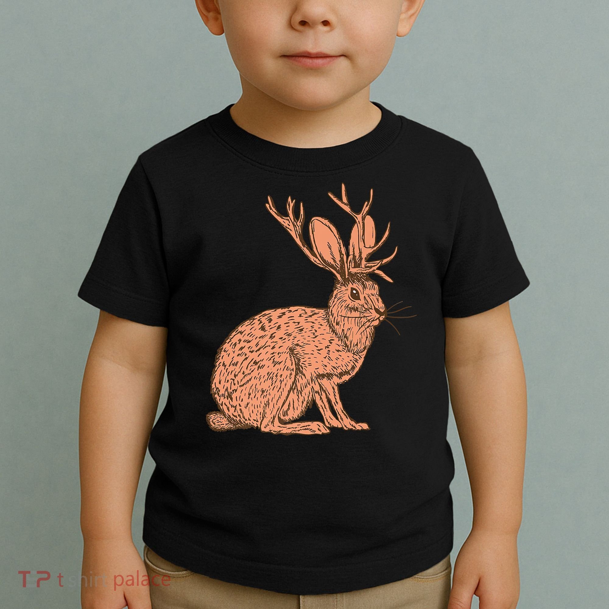 Retro Wild Animal Jackrabbit With Antelope Horns Jackalope Toddler T-Shirt