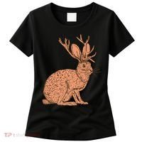 Retro Wild Animal Jackrabbit With Antelope Horns Jackalope Women's T-Shirt thumb 0