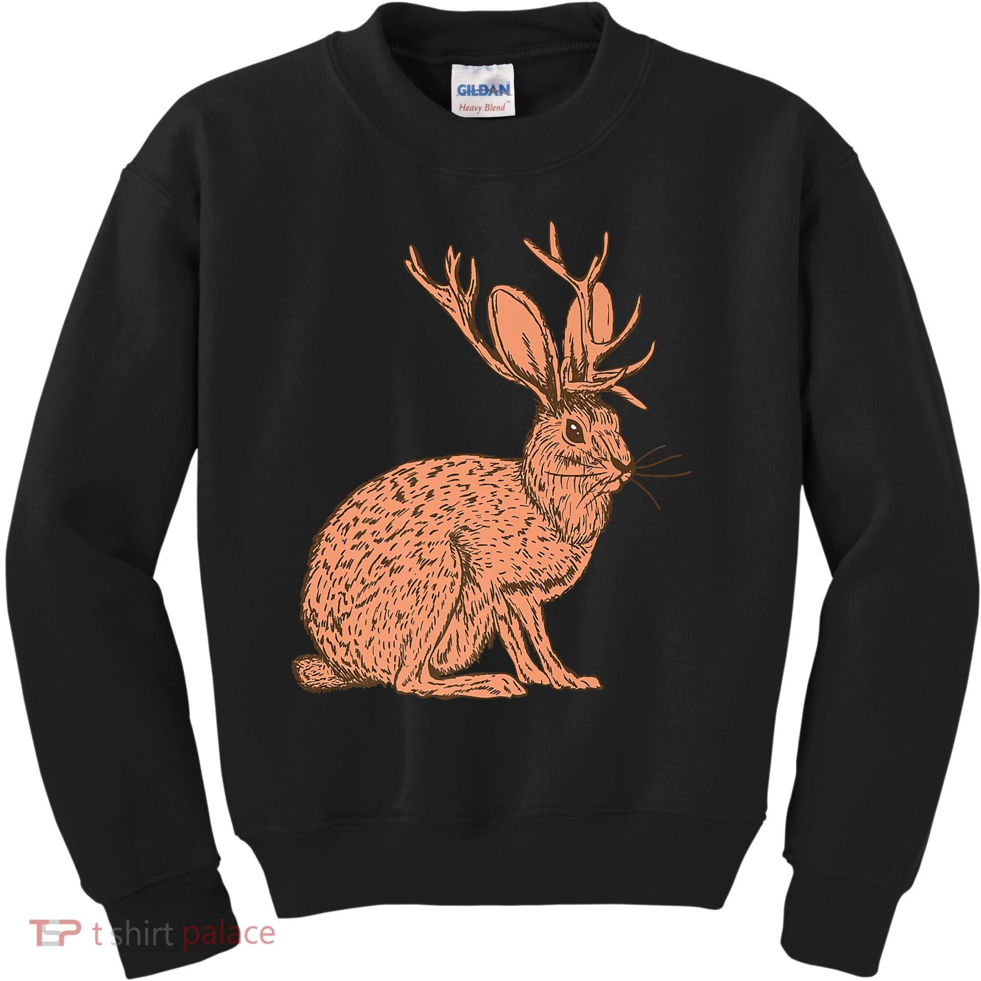 Retro Wild Animal Jackrabbit With Antelope Horns Jackalope Kids Sweatshirt