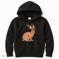 Retro Wild Animal Jackrabbit With Antelope Horns Jackalope Kids Hoodie thumb 0