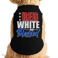 Red White And Blessed Doggie Tank thumb 0