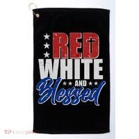 Red White And Blessed Golf Towel thumb 0