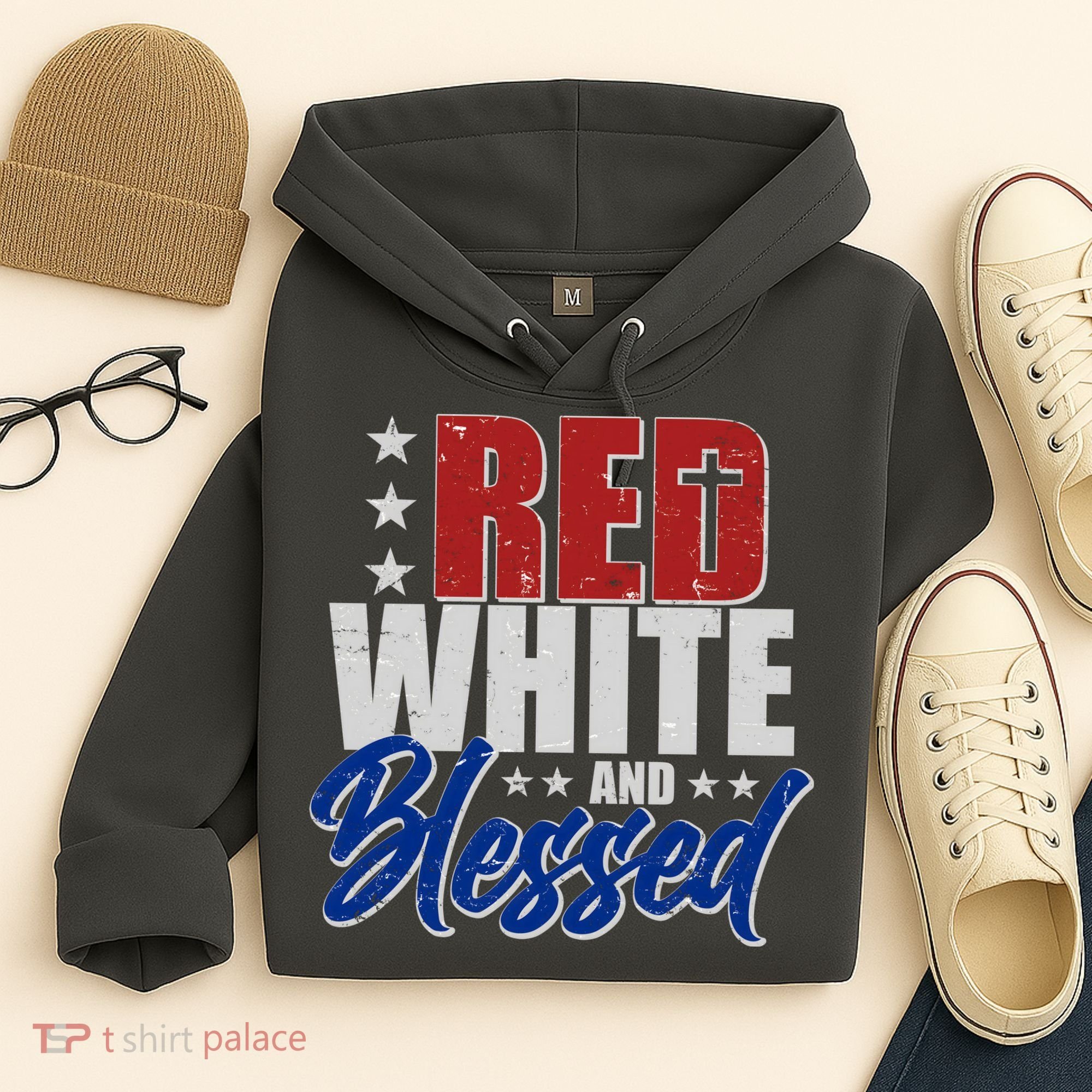 Red White And Blessed Hoodie