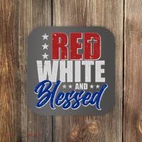 Red White And Blessed Coaster thumb 0