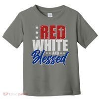 Red White And Blessed Toddler T-Shirt thumb 0