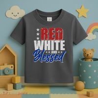 Red White And Blessed Toddler T-Shirt thumb 3