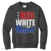 Red White And Blessed Kids Sweatshirt thumb 0