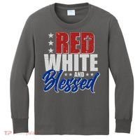 Red White And Blessed Kids Long Sleeve Shirt thumb 0