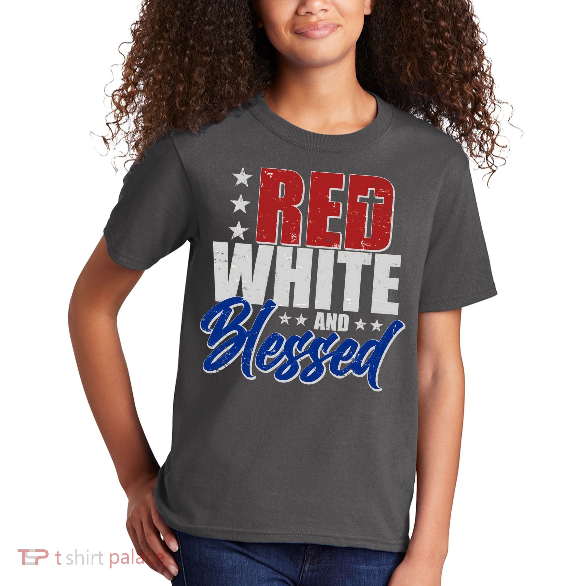Red White And Blessed Kids T-Shirt