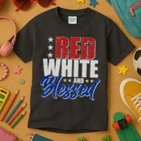 Red White And Blessed Kids T-Shirt thumb 3