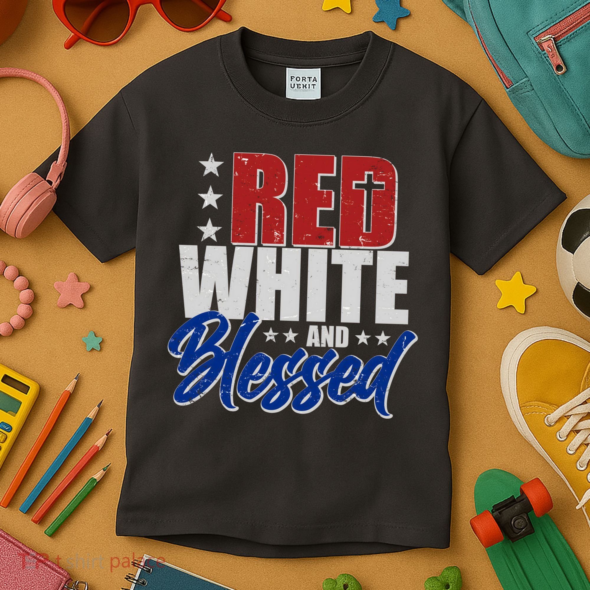 Red White And Blessed Kids T-Shirt