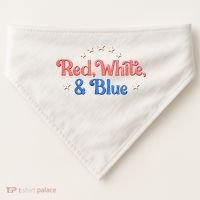 Red White And Blue 4th Of July Holiday USA-Made Doggie Bandana thumb 0