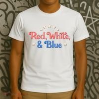 Red White And Blue 4th Of July Holiday T-Shirt thumb 3