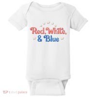 Red White And Blue 4th Of July Holiday Baby Bodysuit thumb 0