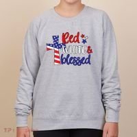 Red White And Blessed Usa Cross Celebration Women's Sweatshirt thumb 0
