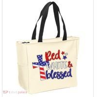 Red White And Blessed Usa Cross Celebration Tote Bag thumb 2