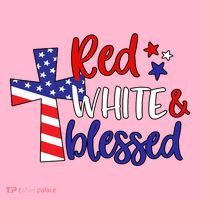 Red White And Blessed Usa Cross Celebration Coaster thumb 2