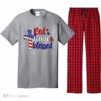 Red White And Blessed Usa Cross Celebration Pajama Set thumb 0