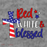 Red White And Blessed Usa Cross Celebration Women's Hoodie thumb 2