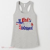 Red White And Blessed Usa Cross Celebration Women's Tank Top thumb 0