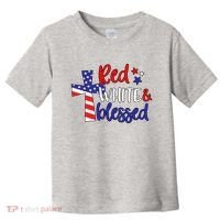 Red White And Blessed Usa Cross Celebration Toddler T-Shirt thumb 0