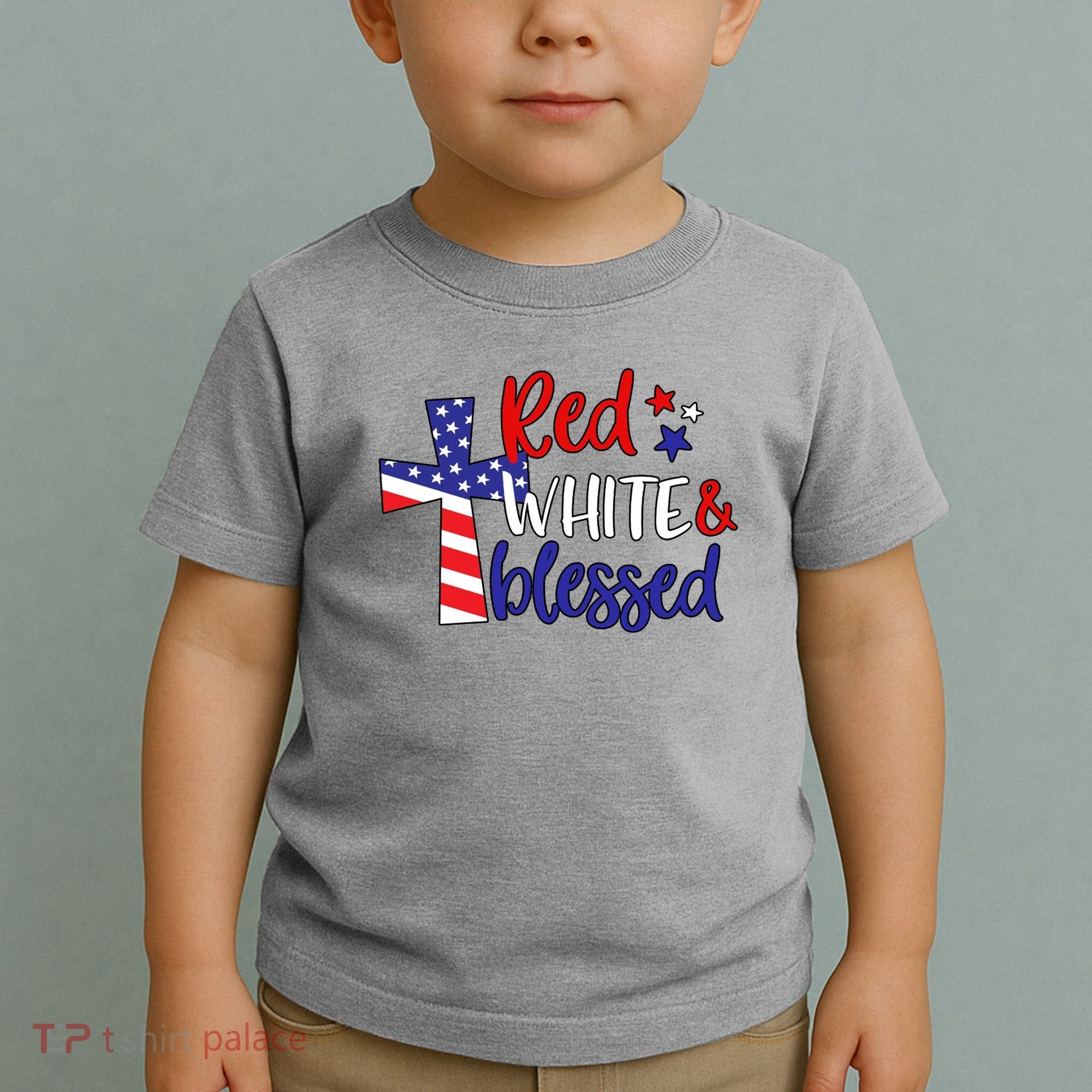 Red White And Blessed Usa Cross Celebration Toddler T-Shirt