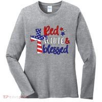 Red White And Blessed Usa Cross Celebration Women's Long Sleeve Shirt thumb 0