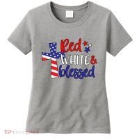 Red White And Blessed Usa Cross Celebration Women's T-Shirt thumb 0