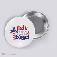 Red White And Blessed Usa Cross Celebration Button thumb 0